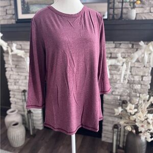 NEW WITH TAGS Medium Women's EasyGala Long Sleeve Heathered Red Top